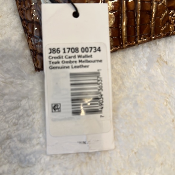 NWT Brahmin Credit Card Wallet Teak Ombré Melbourne Genuine Leather - Picture 5 of 5